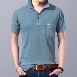Men's Polos 2023 Fashions Brand Summer Polo Shirt Solid Color Slim Fit Short Sleeve Top Grade Cotton Boys Casual Men Clothes