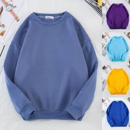 Men's Hoodies Autumn And Winter Couples Men Women Students Business Attire 10 Colour Crew Neck Fleece Warm Hoodie Pullover Solid Plat