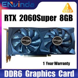 Used RTX2060 Super 8GB Video Cards GPU RTX2060Super Computer Game Graphics Card Support GDDR6 256BIT PCI Express 3.0 X16
