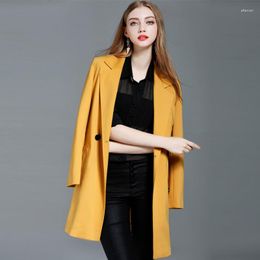 Women's Trench Coats 2023 Women Coat Casual Turn-down Collar Long Sleeve Spring Autumn One Button Windbreaker Plus Size