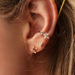 Backs Earrings Authentic Flowers Ear Cuff For Women Earring Clip Blue Spinel Zircon Silver 925 Luxury Jewellery K Gold Plated Women's