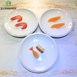 7/8/9/10/11 Inch Dinner Plates Round White Dinnerware A5 Melamine Imitation Porcelain Dining Utensils Restaurant Tableware