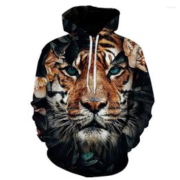 Men's Hoodies Plus Size Tops Clothing Retro Tiger Horror Streetwear Fashion 3D Digital Printing Sweatshirt Men Hoodie Customised