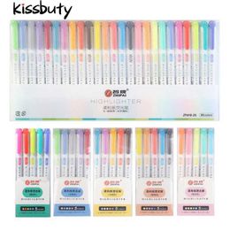 25 Colours Double Head Highlighter Pen Midliner Fluorescent Highlighters Art Marker School Office Stationery Supply