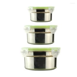 Bowls 1Pcs Stainless Steel Fresh-Keeping Crisper Visible Sealed Preservation Box Bowl Lunch With Lid