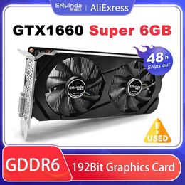 Used Envinda GTX 1660Super 6GB GDDR6 Graphics Card 192Bit 8pin PCI-E3.0 Video Card GTX 1660 Super 6g Gamer Cabinet Vga Card