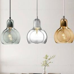 Pendant Lamps Simple Glass Dining Room Light Flower Shop Lamp Decorative Home Kitchen Lighting Fixture