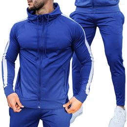 Gym Clothing Simple Jacket Sweatpants Set Shrinkable Cuffs Zipper Placket Warm Hoodie Pants Daily