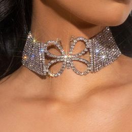 Festive Versatile Butterfly Neckchain Pendant Sexy Super Shiny Full Diamond Necklace Long Necklace Women's Clavicle Chain Choker
