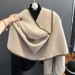 Scarves Design Shawls And Wraps Scarf For Women Winter Warm Solid Cashmere Neckercheif Bufandas Female Thick Poncho Soft Echarpe