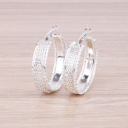 Hoop Earrings Hgflyxu Silver Plated Round Earring For Women Fashion Egril Ear Accessories Ring 2023