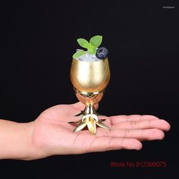 Wine Glasses 80ml Mini Pineapple Cocktail Glass Stainless Steel Small Bromeliad Metal Cup Moscow Mule Copper Special Drink Wineglass