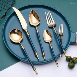 Dinnerware Sets Fine Simple Metal Cutlery Set Steak Western Four-piece Coffee Spoon European El Golden Tableware Separate Products