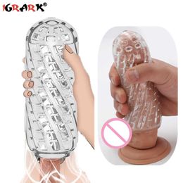Pleasent Aircraft Cup Male Masturbators Masturbation Device Soft Clear Pocket Pussy Penis Sleeve Training Adult Sex Toys for Men
