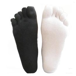 Men's Socks 1 Pair Fashion Winter Autumn Warm Comfortable Unisex Five Finger Pure Soft Cotton Solid Color Toe