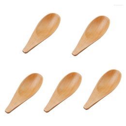 Dinnerware Sets -5 Pieces Mini Wooden Spoon Condiments With Short Handle For Coffee Loose Tea Leaves Milk Powder Spice Candy Etc