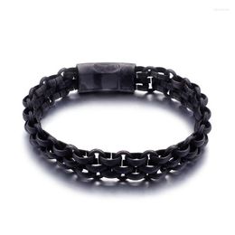 Link Bracelets Multi-layer Titanium Black Men's Bracelet Fashion Gifts Wholesale