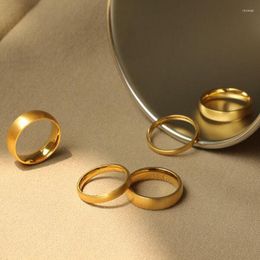 Wedding Rings 2mm 4mm 6mm Stainless Steel 18K Gold Plated Silver Colour Knuckle For Lady Minimalist Women No Fade