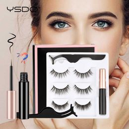 Other Health Beauty Items Magnetic Eyelashes Natural False Lashes 3D Mink Repeated Use Eyelashes Waterproof Liquid Eyeliner With Tweezer Makeup Set 221231