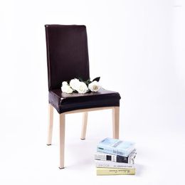 Chair Covers Waterproof Spandex PU Stretch Wedding Banquet Printing Leather Cover Home Party Decor Dining Room Seat D20