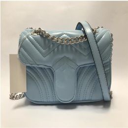 Middle size 24cm Large size26cm Shoulder bag Pu leather Fashion Gold and Sliver Chains bag Cross body Pure Colour Female women's 3387