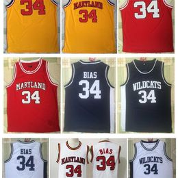qqq8 34 Leonard Bias Jersey Maryland College Basketball Leonard Bias Northwestern Wildcats High School Sport Shirts Top Quality 1 S-XXL