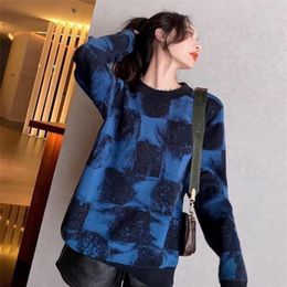 New Women's Sweaters Women Casual fashion Blue designer Sweaters Embroidery logo