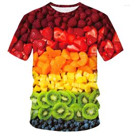 Men's T Shirts Summer Cool Shirt Food A Variety Of Fruit Strawberry Pattern 3D Printing Boy Tees Casual Short-sleeved Funny