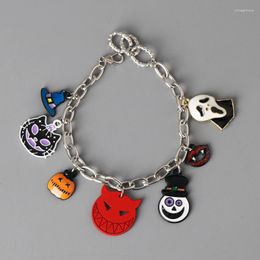 Link Bracelets Halloween Women Bracelet Anime Ghost Clown Vampire Woman Fashion Funny Cosplay Adjustable Chain Bangles Gifts Armband