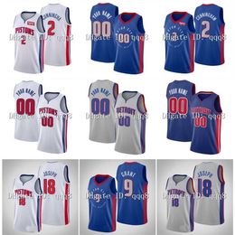 qqq8 Top Quality 1 Custom Basketball Cade Cunningham Jerami Grant Piston Jersey Josh Jackson Dennis Smith Jr.Personalized Name Number Embroidered