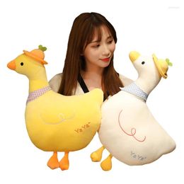 Pillow 1pcs Kawaii Duck Soft Hand Warmmer Cartoon Straw Hat Chair Waist Children Nap Student Birthday Gifts