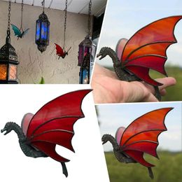 Decorative Figurines Handmade Window Hanging Stained Dragon Suncatcher Glass Home Decor Vintage Satin Ball Christmas Ornaments