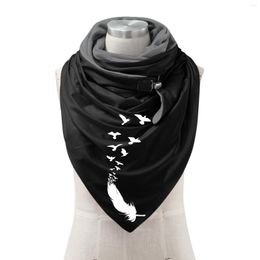 Scarves And Pattern Scarfs For Women Wrap Printing Soft Casual Shawls Button Warm Fashion Scarf Light