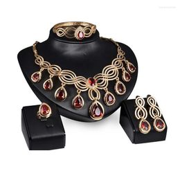 Necklace Earrings Set 2023 Exquisite Dubai Jewellery Luxury Gold Big Nigerian Wedding African Beads Costume Design