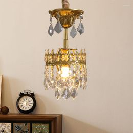 Chandeliers Retro Light Luxury Crystal Gold Wrought Iron Home Decor Nordic Classical Bedroom Living Room Dining Table Chandelier