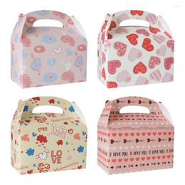 Gift Wrap 12pcs Valentine Treats Boxes Theme Party Candy Carrying Carton Organiser Biscuit Cake Square Box