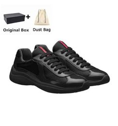 Perfect Mens casual shoes Americas Cup low top patent leather mesh sneaker Runner Men Sports Shoes Fabric Technical Comfort Outdoor Trainers 38-46Box