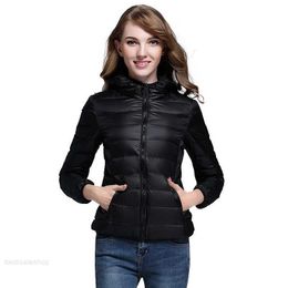 LL Slim Fit Yoga Thin Down Jacket Solid Colour Hooded Puffer Coat Long Sleeves Sports Winter Outwear Pack It Down Short Jackets top