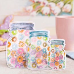 Gift Wrap 3pcs Mason Bottles Bags Donuts Print Sealed Plastic Home Storage Happy Birthday Party Supplies