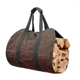 Storage Bags Firewood Bag Canvas Outdoor Camping Wood Log Carrier Package Tote Home Kitchen Supplies