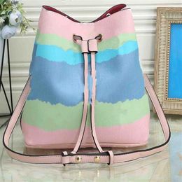 2020 new bucket bag tie-dye printing cherry blossom pink handbag designer handbag shoulder bag messenger bag outdoor316o