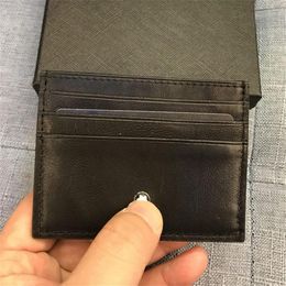 New Fashion Casual Card Holders Luxury Genuine Leather Cards Holder Wallets with Box Unisex Black Credit Card Holders Men Women Ca288j