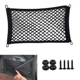 Car Organiser Stretchable Small Cargo Net Pocket Storage Mesh Elastic With Mounting Screws And Hooks For RV Truck SUV Boats