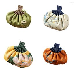 Gift Wrap Silk Embroidery Jewellery Storage Pouch Bag Drawstring Embroidered Incense Coin Lucky Brocade Small Cloth