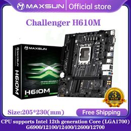 MAXSUN Motherboard Challenger H610M SATA 3.0 M.2 Support Intel 12th 12100 12400 Generation Core LGA1700 Dual channel DDR4