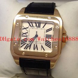 Factory Supplier 100 XL 18k Yellow Gold W20071Y1 Automatic Mechanical Mens Watch Men's Wristwatches Leather Rope 187j