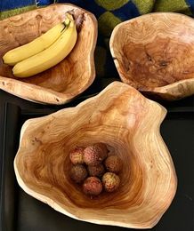 Bowls Natural Wooden Kitchen Fruits Vegetable Storage Basket Creative Living Room Coffee Table Candy Bowl Home Bar Tableware