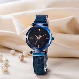 Popular Fashion Brand Women Girl Colourful Colour Metal steel band Magnetic buckle style quartz wrist watch Di01231A