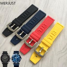 22mm 24 mm Black Silicone Rubber Watch Band Strap With Watches Thicken Buckle Belt Watch Accessories Tools For1267Q