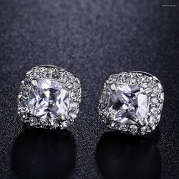 Stud Earrings Iced Out Zircon Earring For Women Luxury Bling Classic Elegant Wedding Engagement Party Fashion Ear Jewelry ZYE042 ZYE043